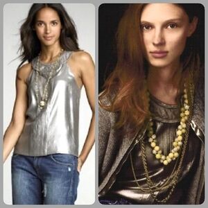 NWOT J.Crew Metallic Sleeveless Halter Top